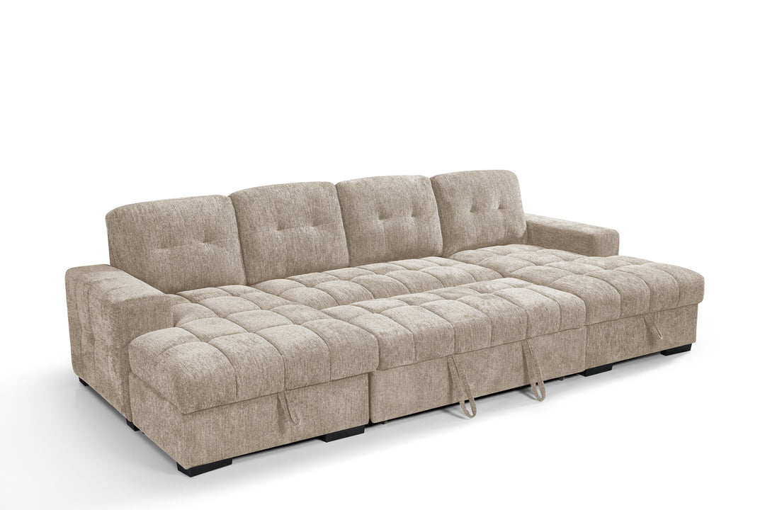 Palermo Sofabed Beige U Shape Corner