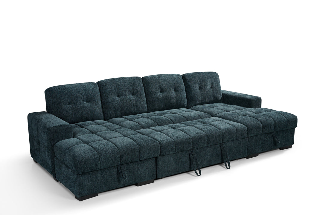 Palermo Sofabed Teal U Shape Corner