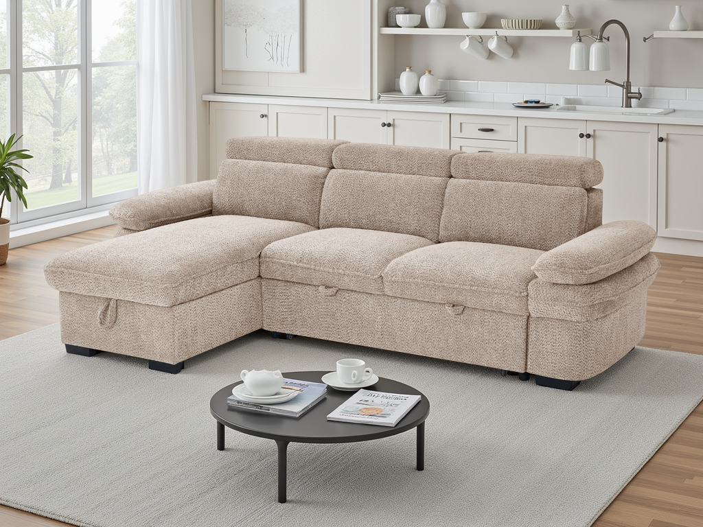 Hudson Sofabed Beige Universal Corner