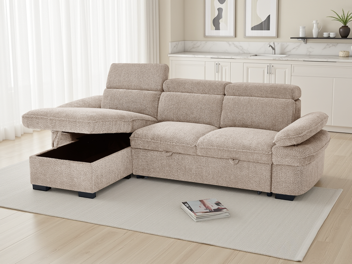 Hudson Sofabed Beige Universal Corner