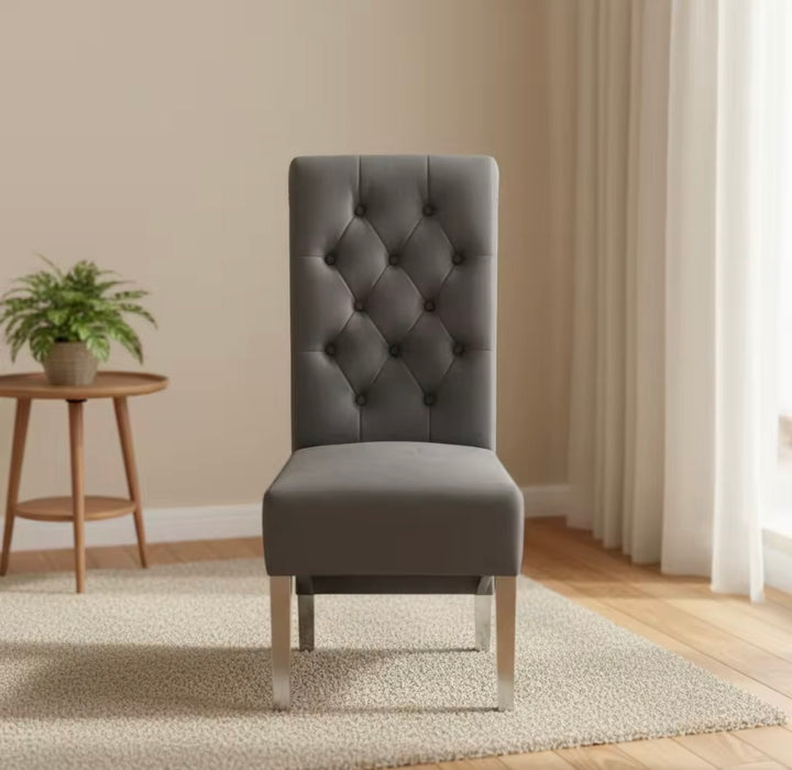 Dark Grey Lion knocker Chairs 