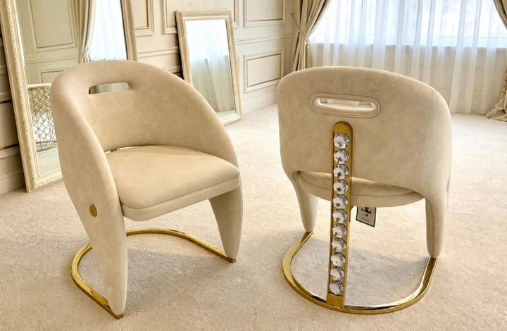 1.6M & 1.8M | Crystal Gold Dining Table with Rome Maroon & Gold Dining Chairs - Luxury Marble Dining Set