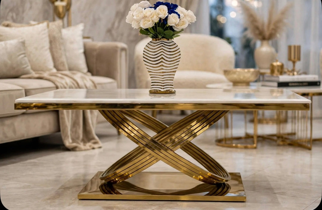Rose Cream and Gold Coffee Table