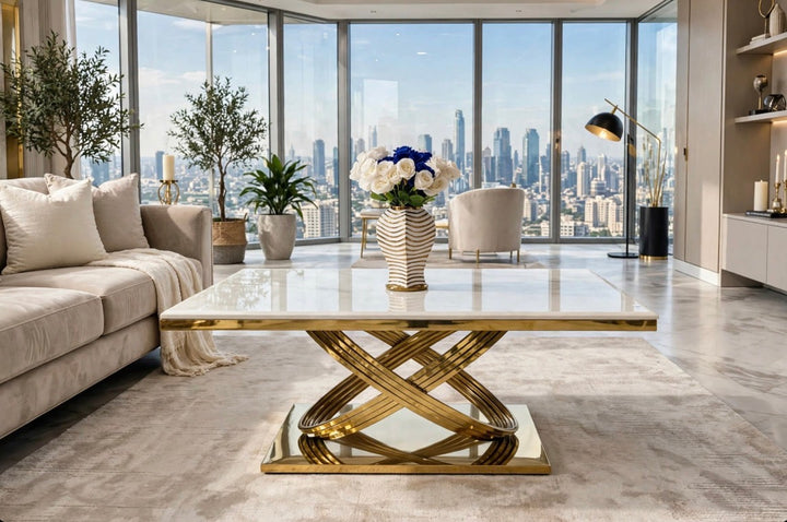 Rose Cream and Gold Coffee Table