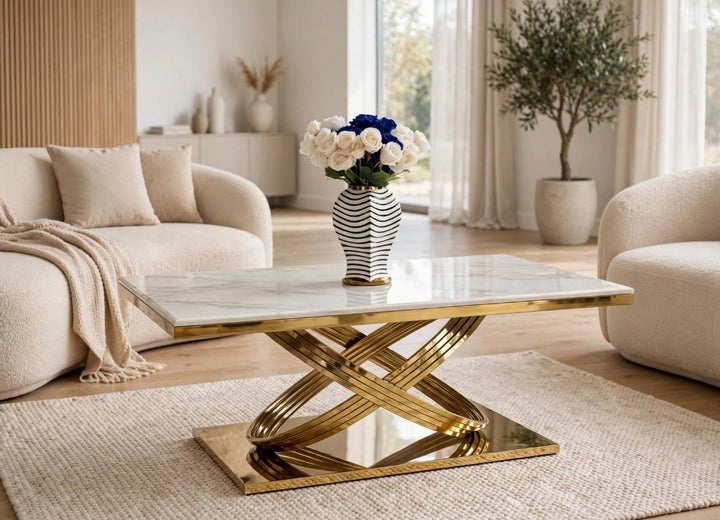 Rose Cream and Gold Coffee Table