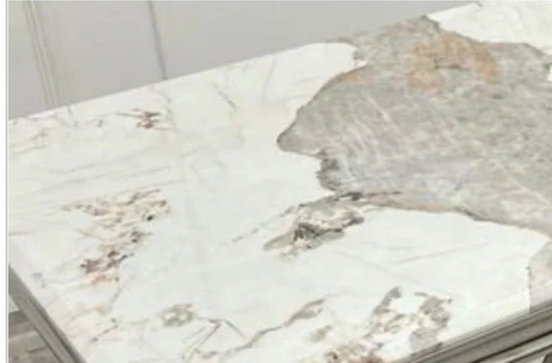 1.8M Milan Dining Table With Milan Dark Grey Velvet Dining Chair