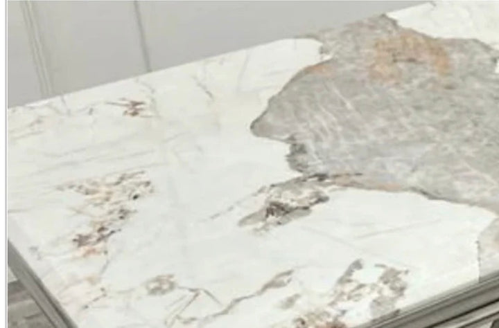 1.8M Milan Dining Table With Milan Dark Grey Velvet Dining Chair