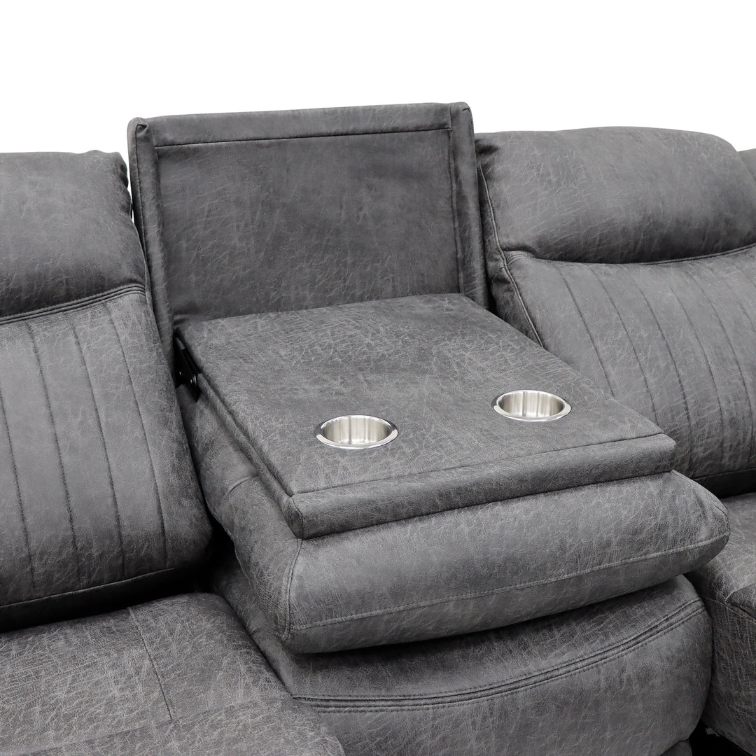 Leon Electric Recliner Sofa Grey 3 Seater