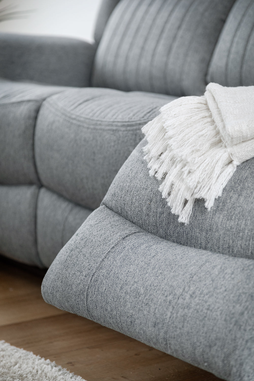 Linden Electric Recliner Sofa Grey 3 Seater