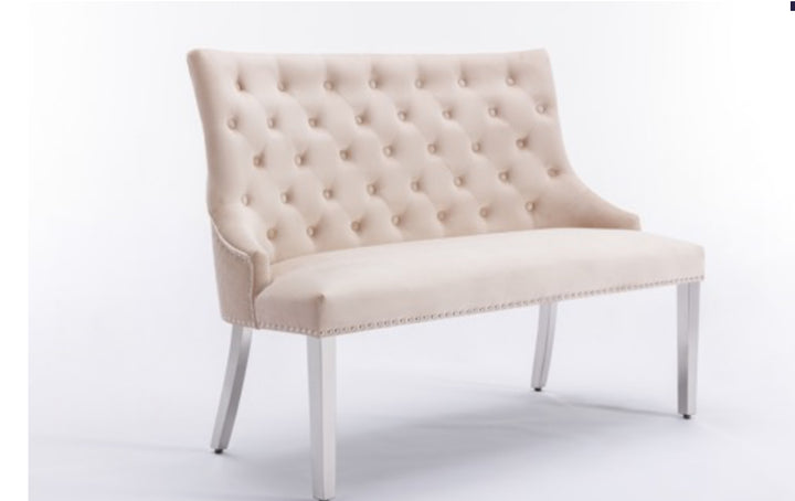mink leather Beanch set on the white room