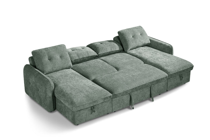 Moscow Sofabed Green U Shape Corner