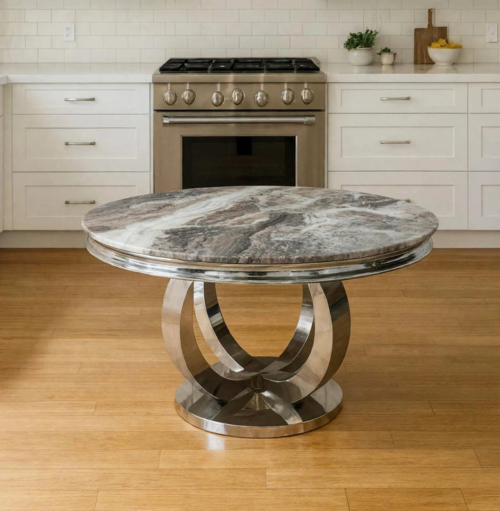 Round Beige table pedestal 