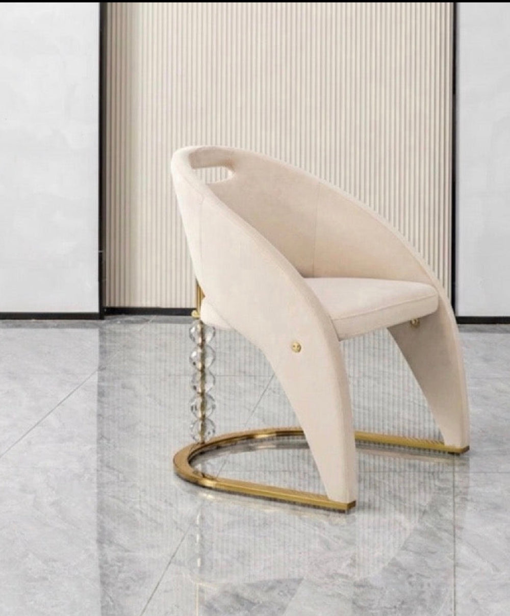 Cream & Gold Dining Chair 