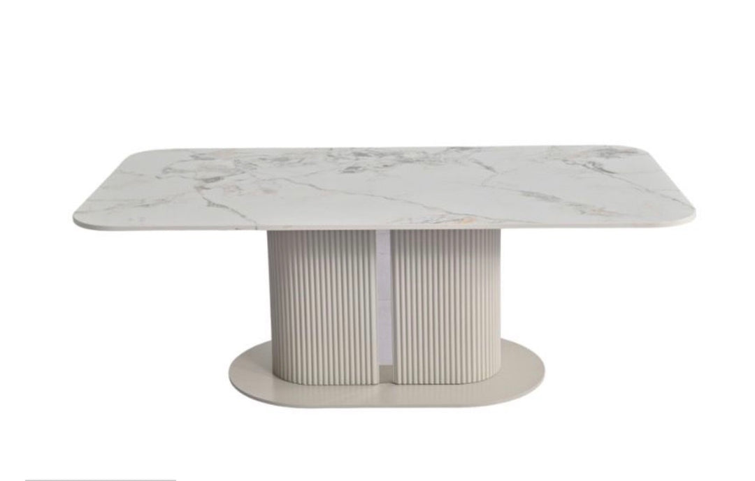 Sydney Cream Ceramic Table 
Lena Dining Table 
Avorio  Dining Table
Pedestal Dining Table 
Ceramic Top 