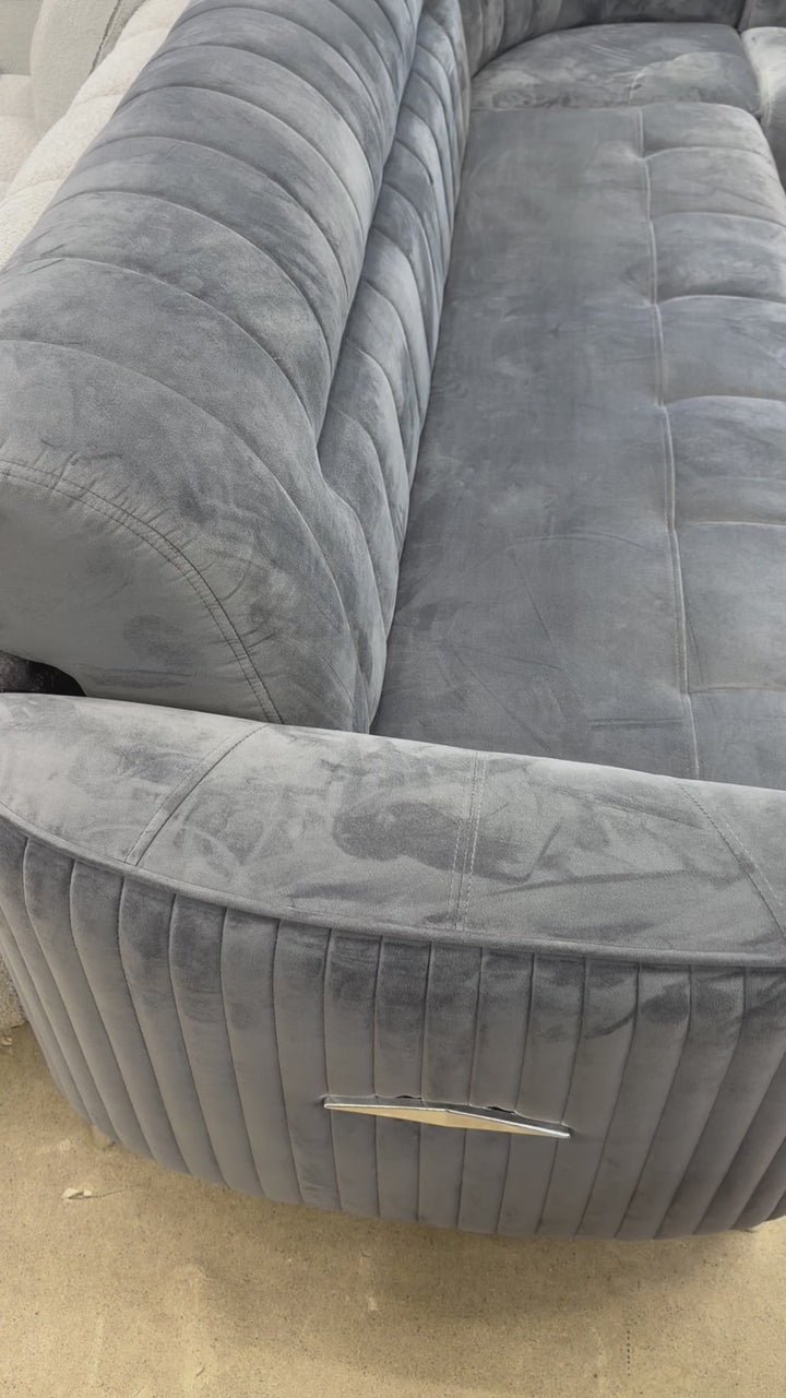 Kay Perra Dark Grey Corner Turkish Sofa Bed – Modern L-Shape Sleeper Sofa with Storage