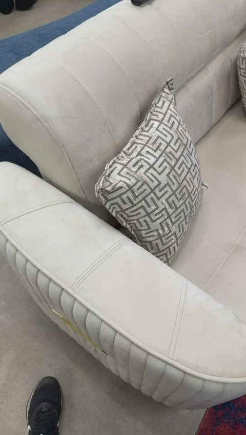 Key Perra Cream Corner Turkish Sofa Bed With Gold – Modern L-Shape Sleeper Sofa with Storage