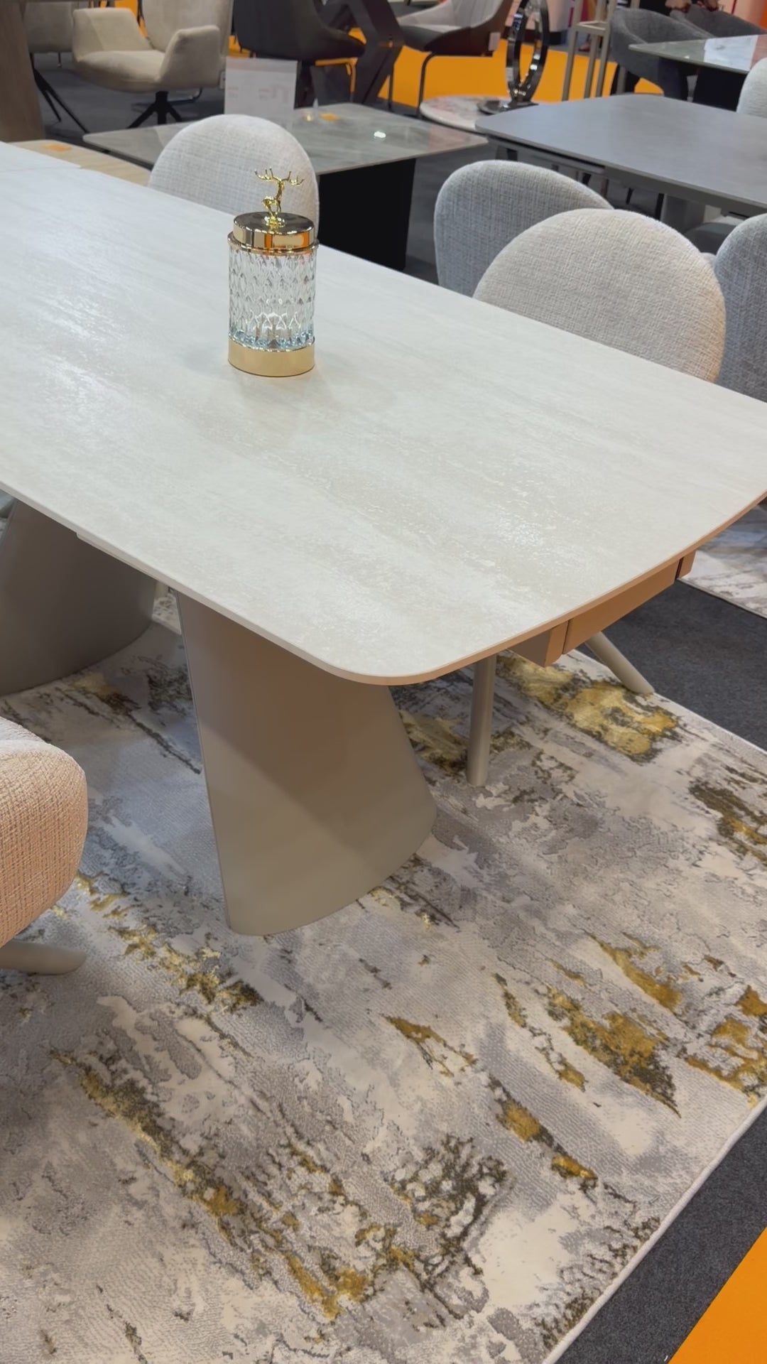 Gstaad Beige Extendable Stone Dining Table 160–240cm