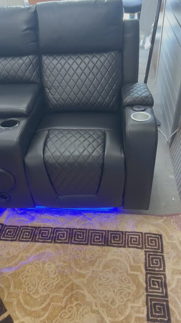Rio 3 Seater Recliner Sofa Electric- 2 Seater Recliner Sofa Electric Black