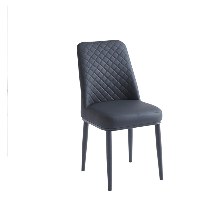  Black Dining Leather Chairs on the white room