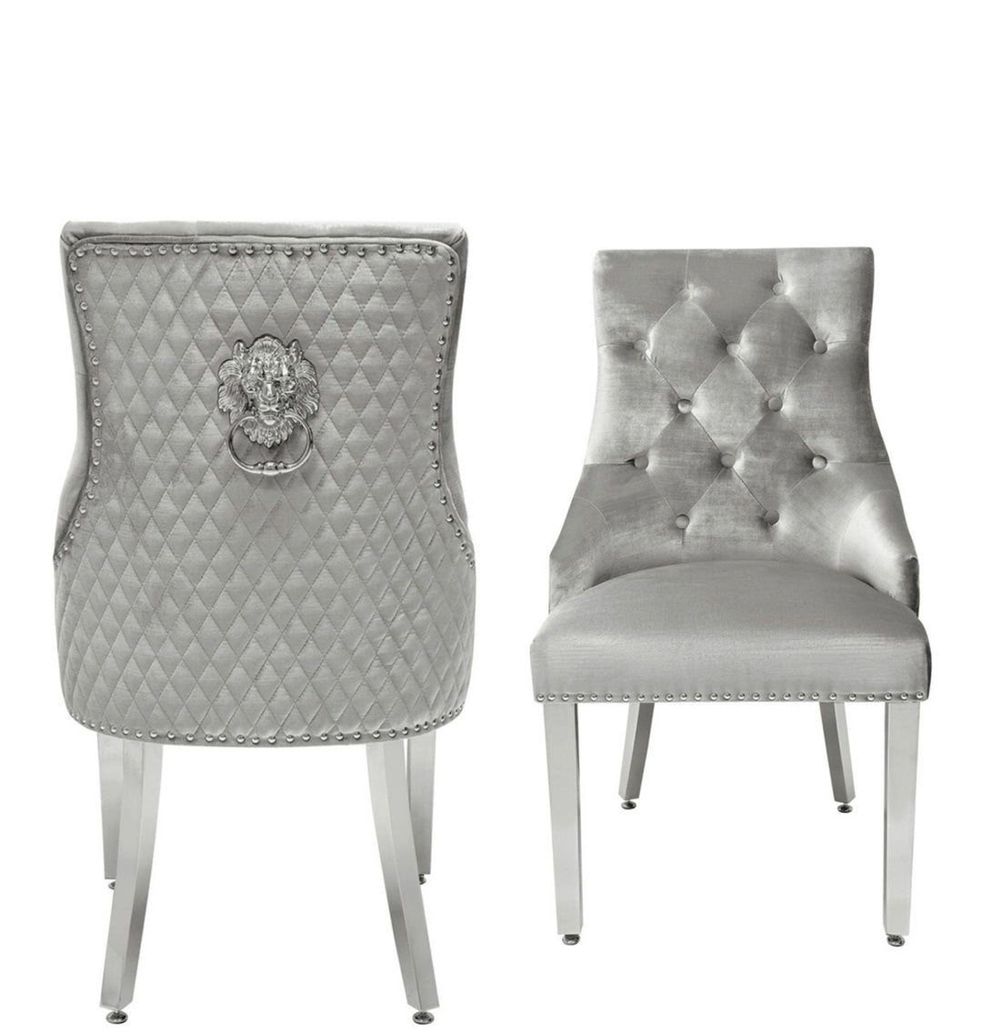 1.2M Light-Grey Marble Table With Light-Grey Chairs