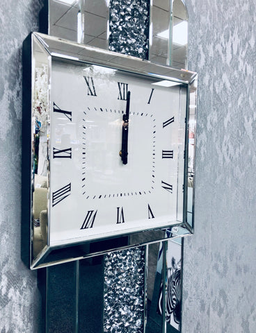 Crushed Diamond Wall Hanging Clock