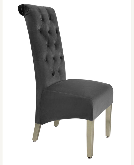 Sofia Dark Grey Lion Knocker Chair