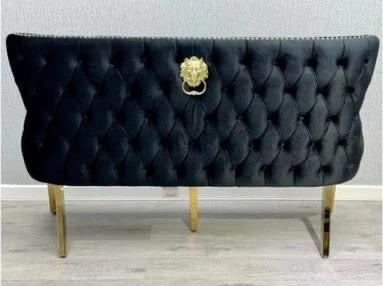 Louis Marble Dining Table Black And Gold With Victoria Black And Gold Lion Knocker Chairs