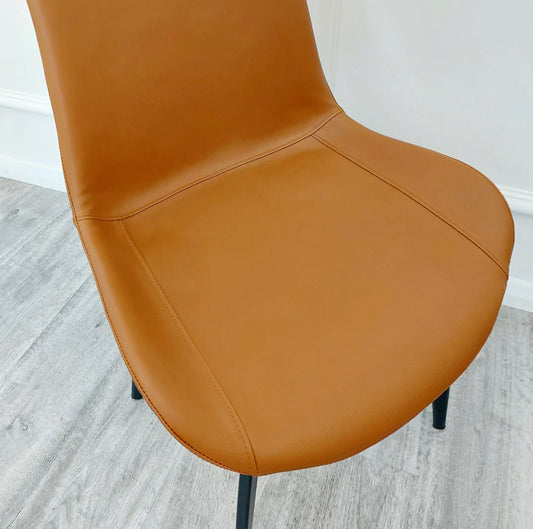 Remus Leather Dining Chair With Black Legs