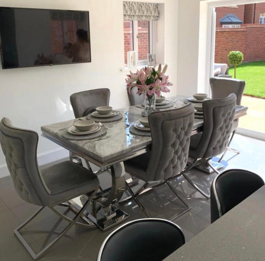 Arianna Light Grey Table With Sandhurst Chairs