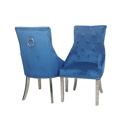 Valencia Blue Ring Knocker Chair