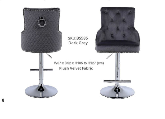 Majestic Dark Grey Ring Knocker Bar Stool Matching With Majestic Ring Knocker Chairs
