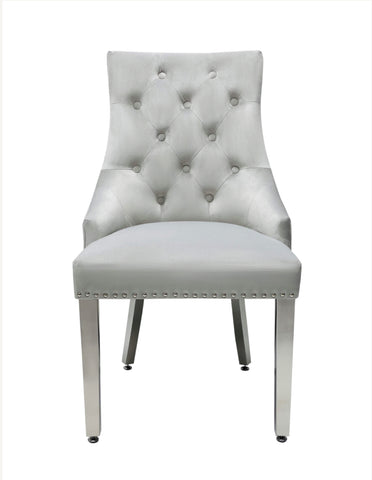 Majestic Light Grey Lion Knocker Chair