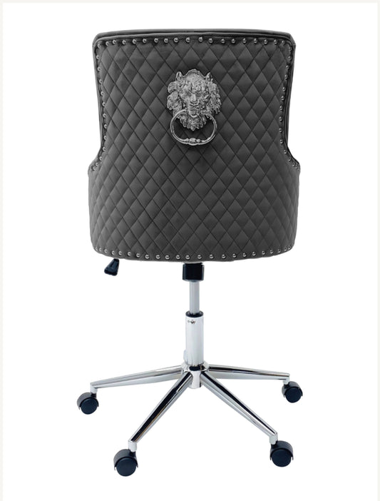 Majestic Dark Grey Lion Knocker Office Chair