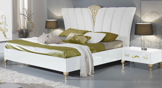 Sofia White & Gold Italian Bedroom Set
