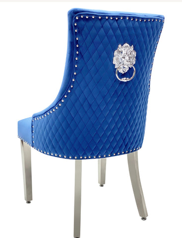 Majestic Blue Lion Knocker Chair