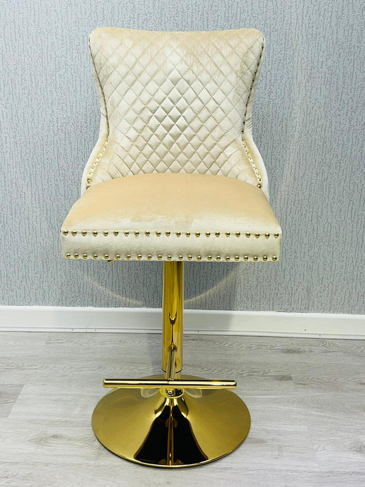Victoria Bar Stool Cream And Gold Match With Victoria Cream And Gold Lion OR Ring Knocker Chairs
