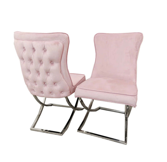 Sandhurst Pink Buttoned Back Chair