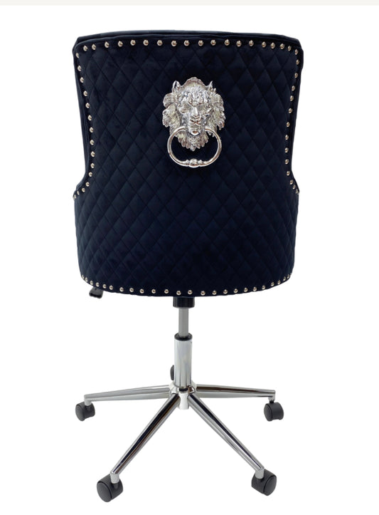 Majestic Black Office Lion Knocker Chair