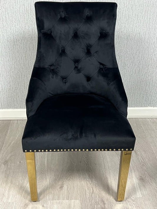 Majestic Black and Gold Chair With Ring Knocker