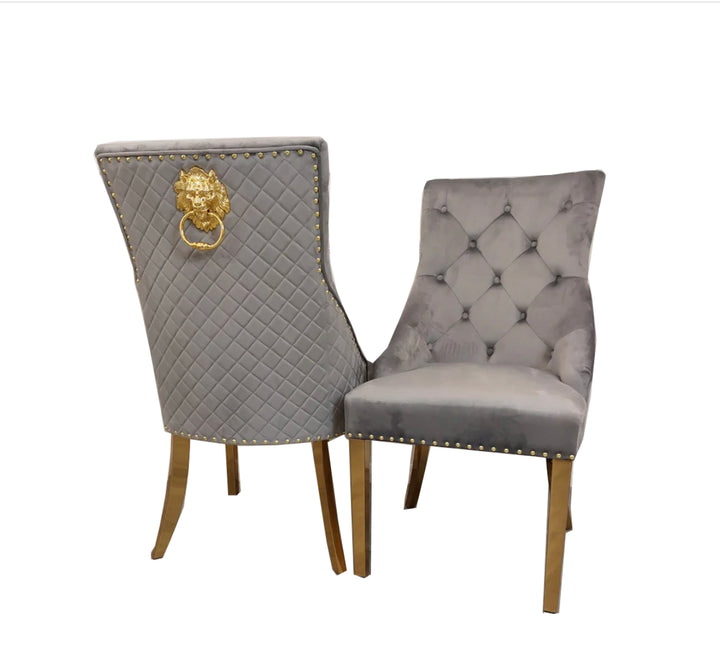 Bentley Dark Grey Gold Chair