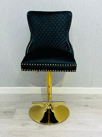 Victoria Bar Stool Black And Gold Match With Victoria Black And Gold Lion OR Ring Knocker Chairs