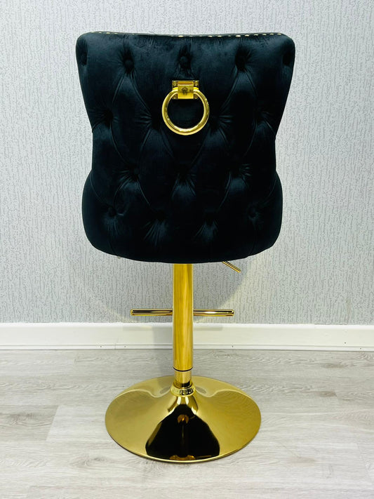 Victoria Bar Stool Black And Gold Match With Victoria Black And Gold Lion OR Ring Knocker Chairs