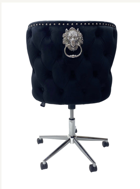 Valentino Black Lion Knocker Office Chair