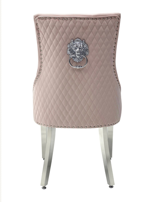 2 x Majestic Pink Lion Knocker Chair
