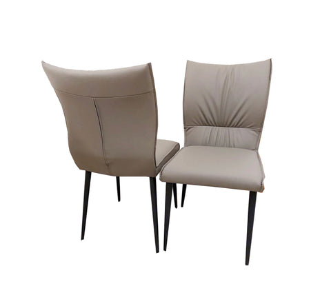 Flora Leather Dining Chair With Black Legs