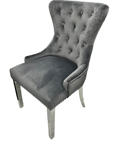 Chelsea Dark Grey Lion Knocker Chair